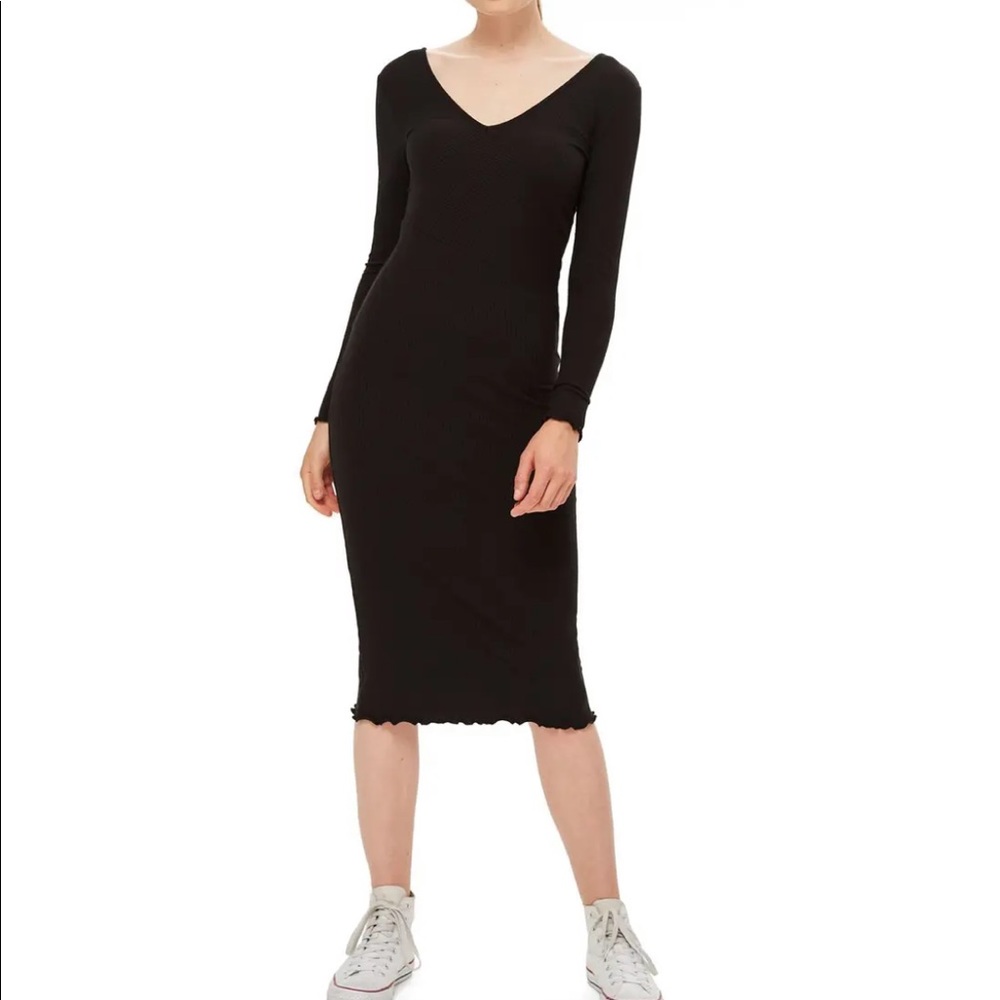 TOPSHOP RIBBED MIDI DRESS